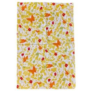 Vintage Morgan Jones 70s Yellow Standard Pillowcase Retro Butterfly‎ Floral MCM